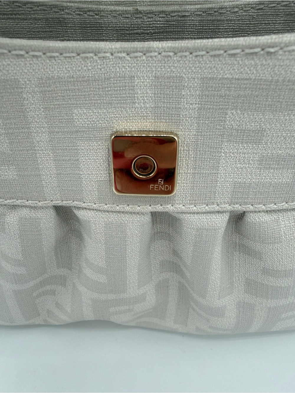 Vintage Fendi 2000s White Zucca Small Chef Shoulder Bag - Picture 6 of 6